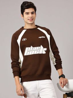 BLACK BUCK - Brown Typography Sweatshirt for Men
