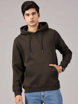 BLACK BUCK - Solid Essential Olive Hoodie for Men