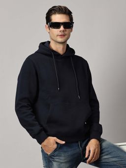 BLACK BUCK - Men Navy Blue Solid Hoodie