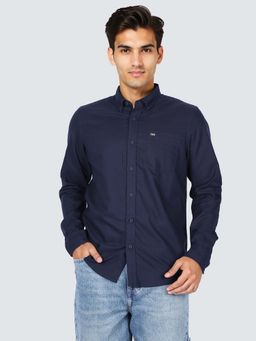 Lee - Men Solid Navy Blue Regular Fit Shirt