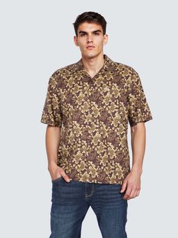 Wrangler - Men Floral Brown Shirt