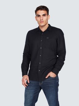Wrangler - Men Solid Black Regular Fit Shirt