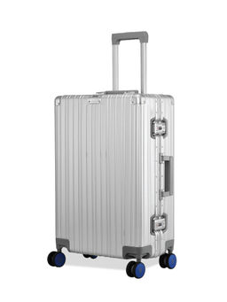 EUME - 100% Aluminium Check - In Medium 60 Cm Silver with Blue Wheel