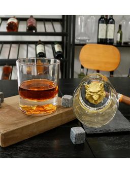 Melbify - Gold Wolf Label Whiskey Glasses (Set of 6) 300 ML