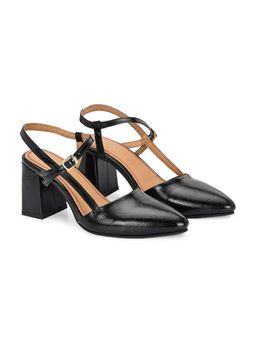 Delize - Women Black Sling Back Sandal Heels