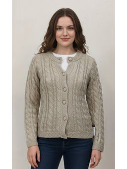 Pierre Carlo - Women Beige Full Sleeves Cardigan