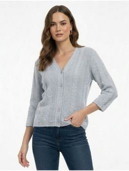 Pierre Carlo - Women Blue Full Sleeves Cardigan