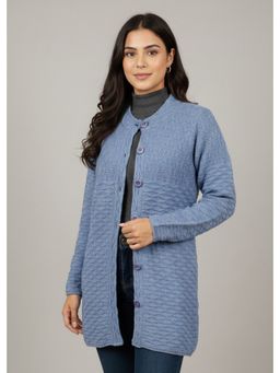 Pierre Carlo - Women Blue Full Sleeves Cardigan