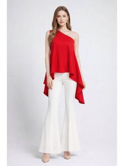 AAREIN - Red One Shoulder High Low Top