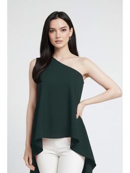 AAREIN - Green One Shoulder High Low Top