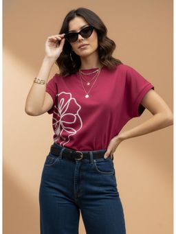 AAREIN - Pink Embroidered Oversized Top