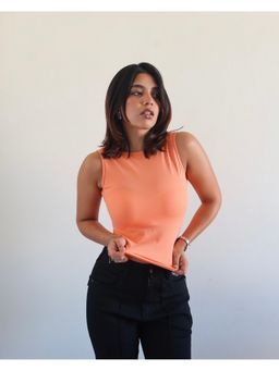 Off Duty India - Peach Soft Backless Boat Neck Tank Top
