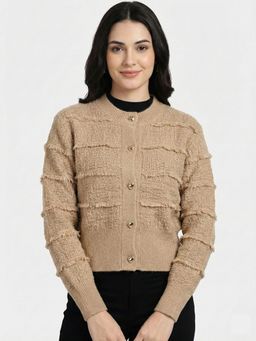 Pierre Carlo - Women Brown Full Sleeves Cardigan