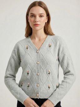 Pierre Carlo - Women Green Full Sleeves Cardigan