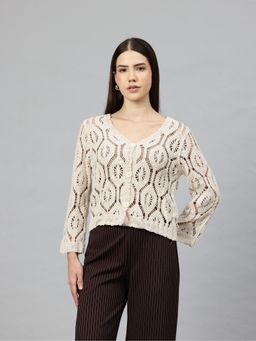 Pierre Carlo - Cream Cotton Crop Top