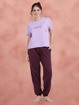Shyaway - Pastel Lavender Cuffed Bottom T-Shirt with Pajama
