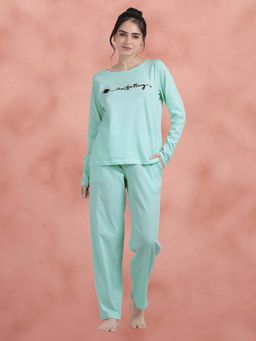 Shyaway - Soothing Sea Embossed Print T-Shirt with Pajama