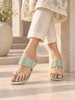Sole House - Sea Green Kolhapuri Flat