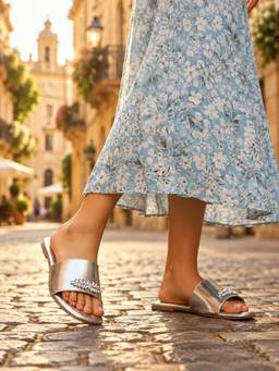 Sole House - Embellished Silver Flats