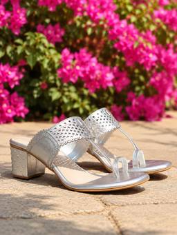 Sole House - Silver Naazia Kolapuri Heels