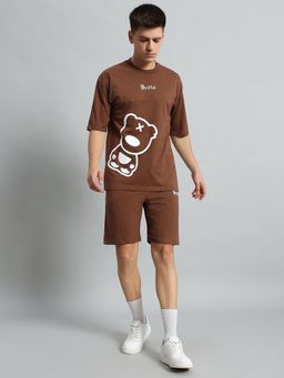 Griffel - Printed Coffee Brown Co-Ord (Set of 2)