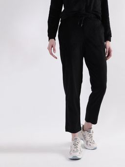 ELLE - Womens Black Solid Sweat Pants