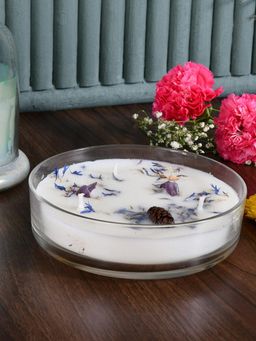 At Home by Nilkamal - Arias Fresh Bergamot and Oud Water Scented Bowl Candle (White)