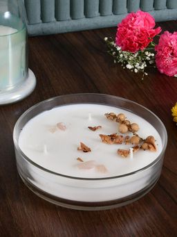 At Home by Nilkamal - Arias Ruby Plum and English Rose Scented Bowl Candle (White)