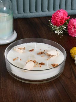 At Home by Nilkamal - Arias Wild Lotus and Freesia Lily Scented Bowl Candle (White)