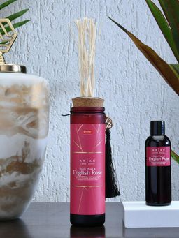At Home by Nilkamal - Arias 100 ml Ruby Plum and English Rose Scented Reed Diffuser (Red)