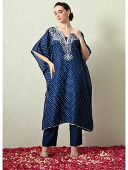 OHH CROW - Blue Embroidered Kaftan and Pant