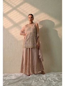 OHH CROW - Pink Mirror Embroidered Kurta and Sharara