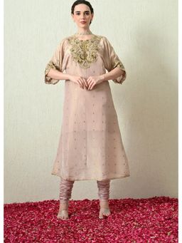 OHH CROW - Powder Pink Kurta and Churidar with Dupatta