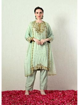 OHH CROW - Mint Green Embroidered Kurta and Pant with Dupatta