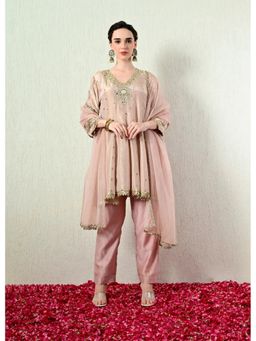 OHH CROW - Powder Pink Embroidered Kurta and Pant with Dupatta