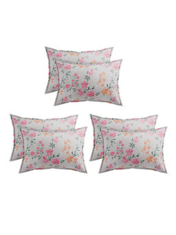 Kuber Industries - Grey Leaf Print Soft Cotton Pillow Covers (Pack of 6)
