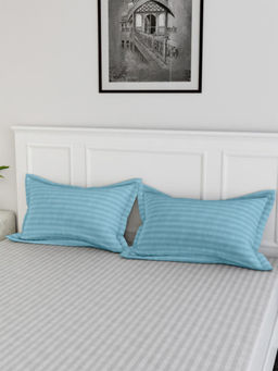 Kuber Industries - Blue Cotton Striped Pattern Pillow Covers (Pack of 2)
