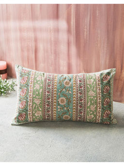 Fabindia - Green Neerja Printed Cotton Cushion Cover (30 x 50 Inches)