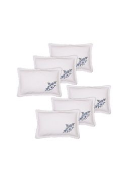 Kuber Industries - White Embroidery Pattern Breathable & Soft Cotton Pillow Covers (Pack of 6)