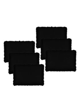 Kuber Industries - Black Pleated Frill Border Cotton Pillow Covers (Pack of 6)