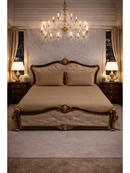 MULBERRY LIVING - Brown Grand Mansion Tencel 350TC Bedsheet with 2 Pillow Covers (King)