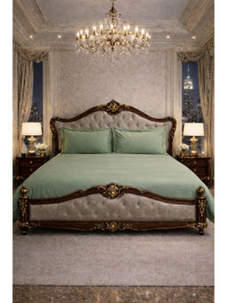 MULBERRY LIVING - Green Grand Mansion Tencel 350TC Bedsheet with 2 Pillow Covers (King)