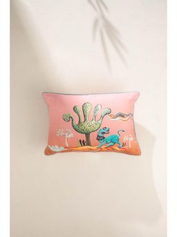 Freedom Tree - Amapola Coral Red Rectangular Cushion Cover (14X20 Inches)