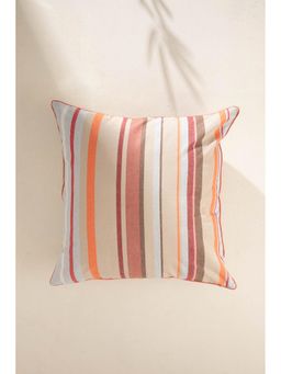 Freedom Tree - Casual Horizon Striper Laterite Multi Color Square Cushion Cover (24X24 Inches)