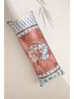 Freedom Tree - Dance Of The Yalis Rust Cylindrical Cushion Cover (14X36 Inches)