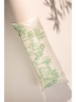 Freedom Tree - Temple Palms Beige Cylindrical Cushion Cover (14X36 Inches)