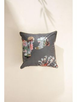 Freedom Tree - Palmyrah Slate Grey Velvet Square Cushion Cover (18X18 Inches)