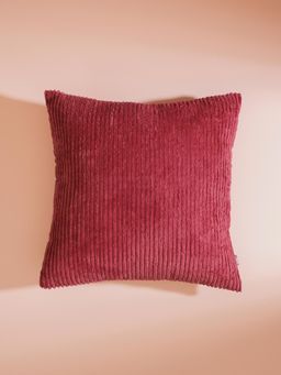 Pure Home + Living - Red Textured Cotton Cushion Cover (16X16 Inches)