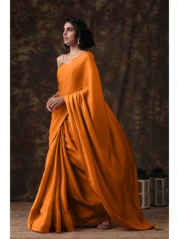 Swtantra - Exotic Tangerine Angel Satin Saree