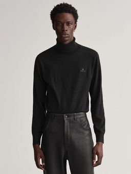 GANT - Men Black Solid Regular Fit Sweater